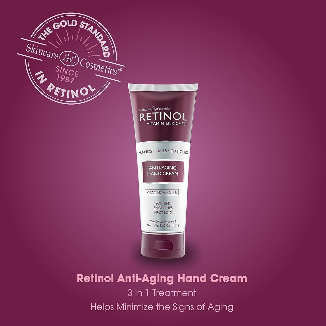 Skincare LdeL Cosmetics Retinol Hand Cream, 3.52-Ounce Tube