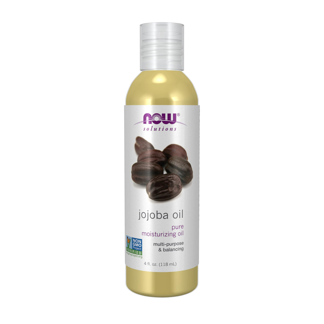 NOW Foods Solutions, Jojoba Oil, 100% Pure Moisturizing, Multi-Purpose Oil for Face, Hair and Body, 4-Ounce