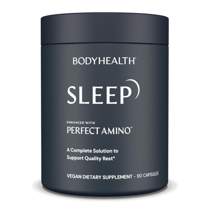 BodyHealth Sleep, Sleep Aid and Supplement for Adults with 3 mg Melatonin, Non-Habit Forming Pills Enhanced with PerfectAmino - 90 Capsules