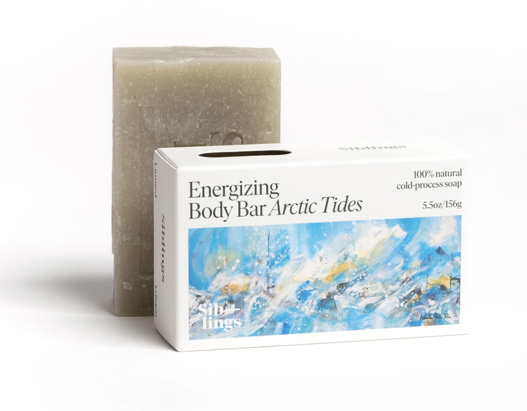Siblings Essentials, Energizing Body Bar, Rejuvenating Body Bar Soap (Arctic Tides) Revitalize Dull Dry Skin, Natural Botanical and Essential Oils