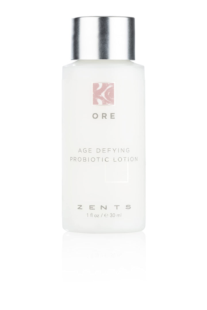 Zents Age Defying Probiotic Lotion (Travel Size - Ore Fragrance) Anti-Aging Body and Hand Cream with Organic Shea Butter & Hyaluronic Acid, 1 fl oz, TSA Approved