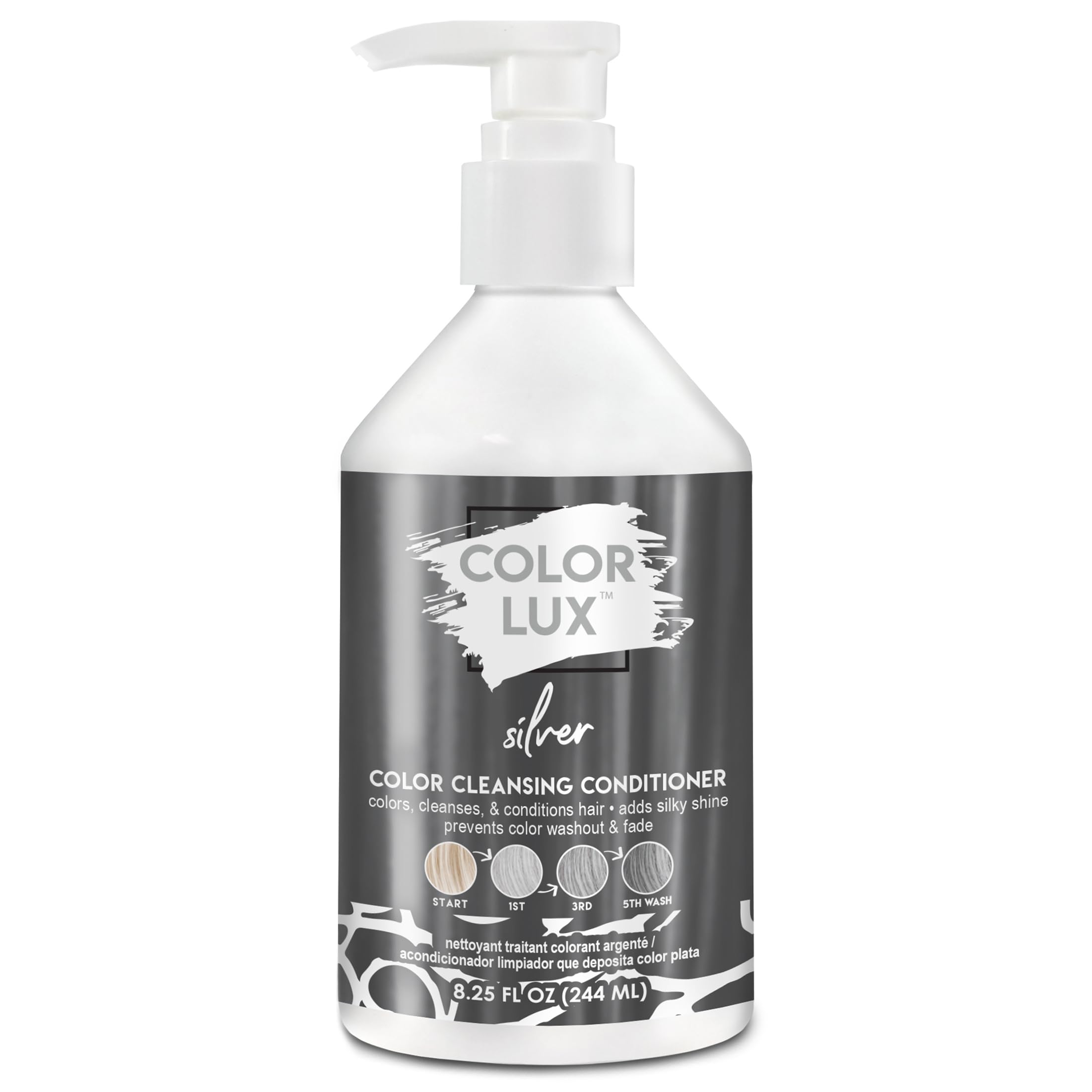 Color Lux Color Cleansing Conditioner, Silver, 3-in-1 Color Depositing Formula, Vegan, Sulfate-Free, Paraben-Free, 8.25 oz