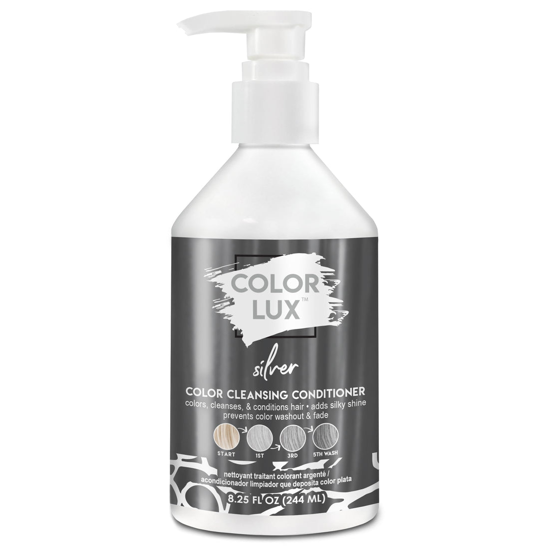 Color Lux Color Cleansing Conditioner, Silver, 3-in-1 Color Depositing Formula, Vegan, Sulfate-Free, Paraben-Free, 8.25 oz