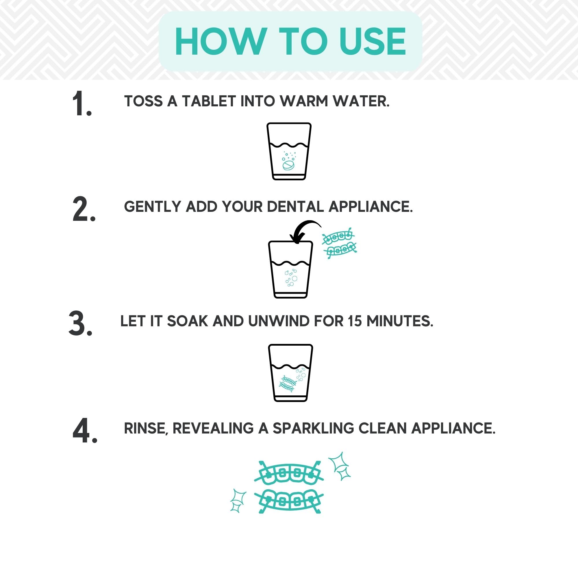 Retainer & Mouth Guard Cleaner Tablets - Mint Flavor Retainer Cleaner Tablets & Invisalign Cleaner - Denture Cleaning Tablets, Denture Cleaner, Aligners, Night Guard, Mouthguard Cleaners - 150 Count