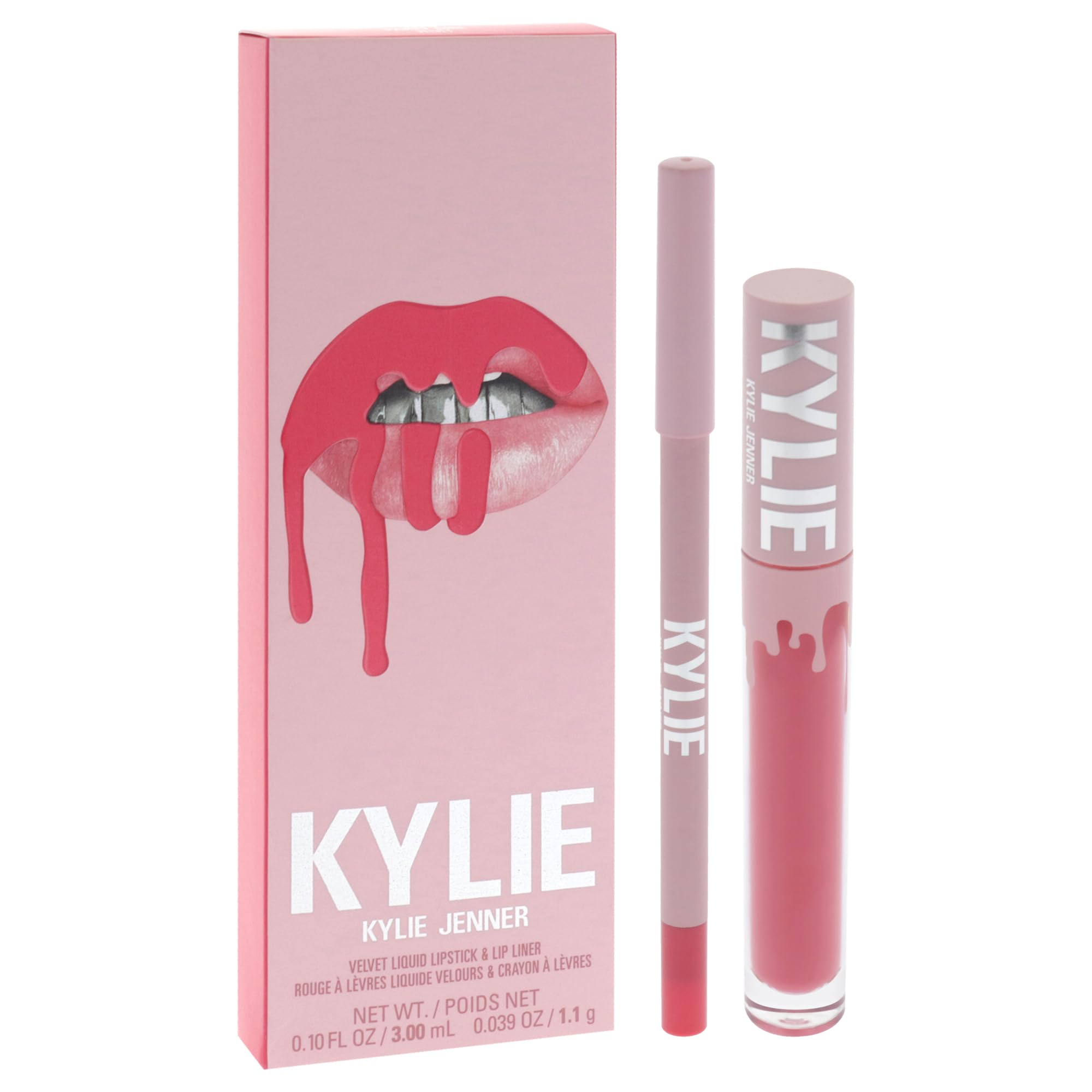 Velvet Lip Kit - 203 Party Girl by Kylie Cosmetics for Women - 2 Pc 0.10oz Velvet Liquid Lipstick, 0.039oz Lip Liner