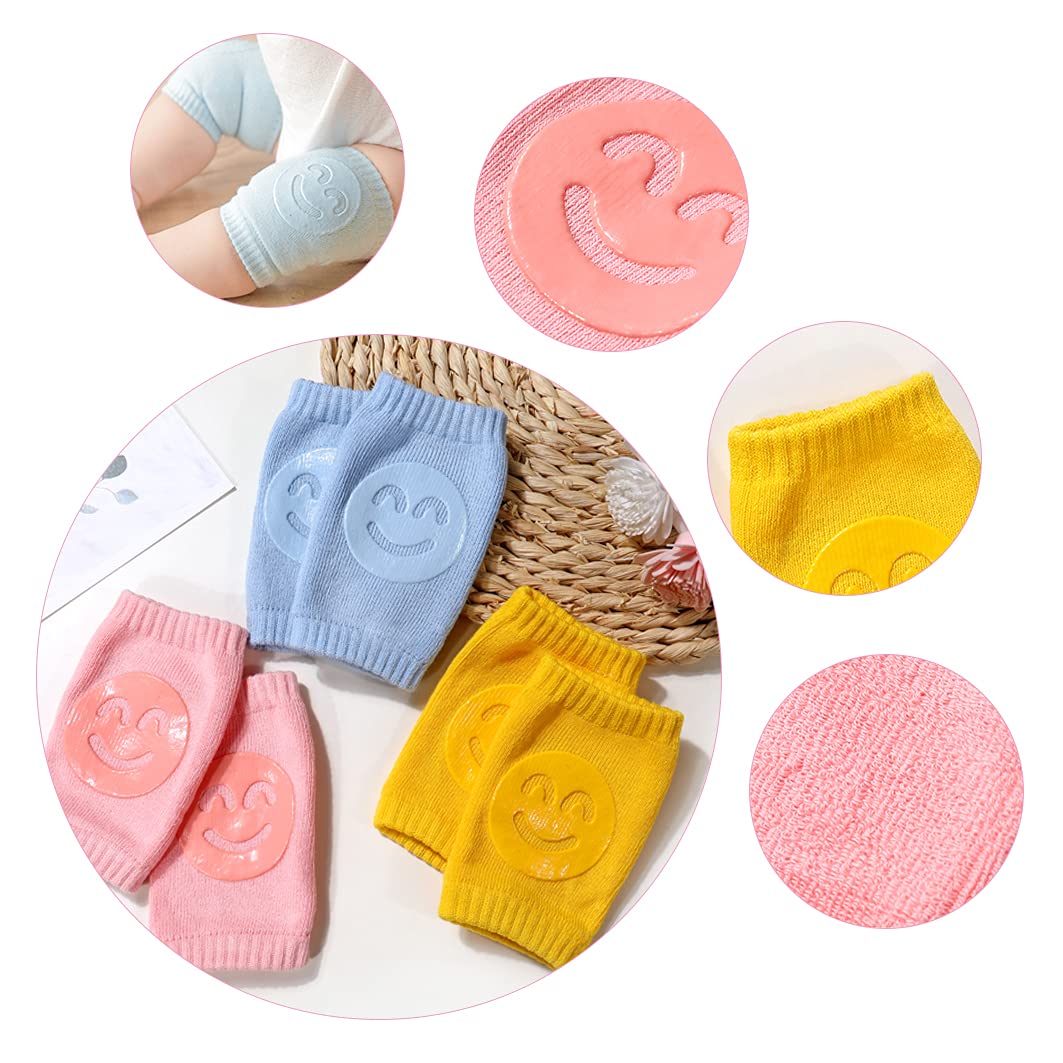 Umtiti Adjustable Baby Helmet, Lightweight & Soft, with Knee Pads & Socks for Crawling & Walking. Forest, Pink