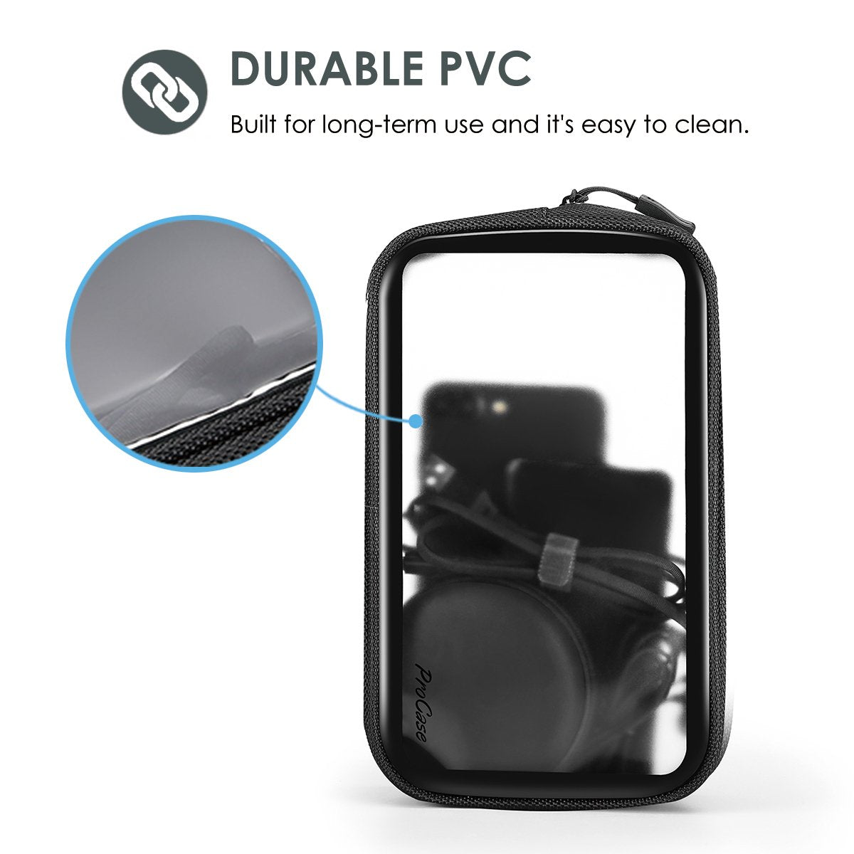 ProCase Gadgets Bag Pouch Electronics Accessories Organizer Travel Gear Storage Case Bag for Hard Drive Mouse USB Cables Power Bank Charger Power Adapter Cord Plug