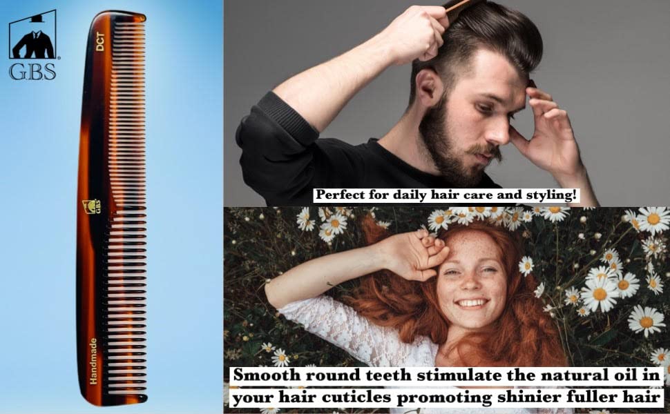 GBS Men's Handmade Anti-Static Tortoise Dressing Hair Comb - 7
