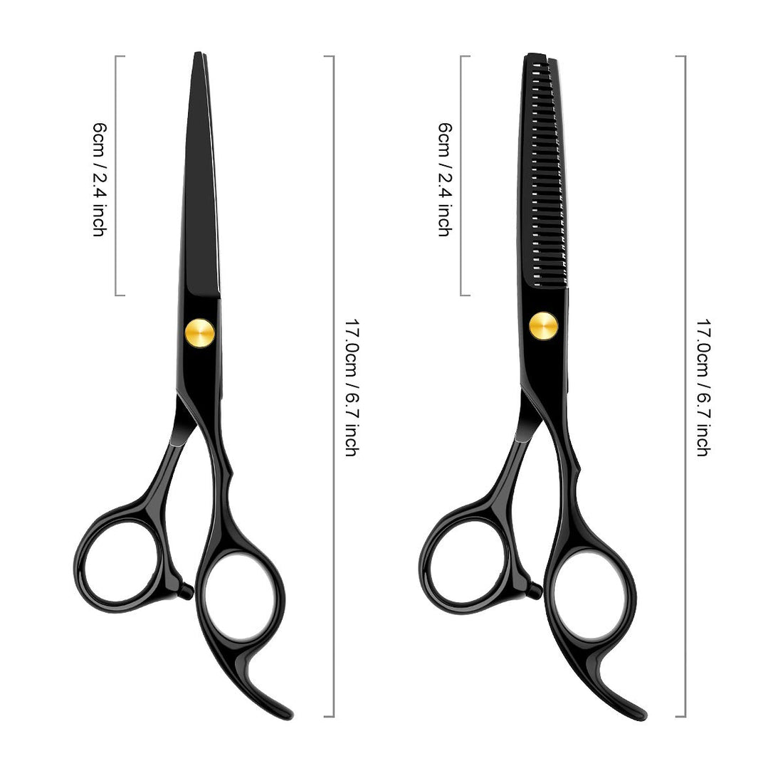 Professional Home Hair Cutting Kit Home Haircutting Scissors Barber/Salon/Home Thinning Shears Kit with Comb and Case Black Cape for Men Women