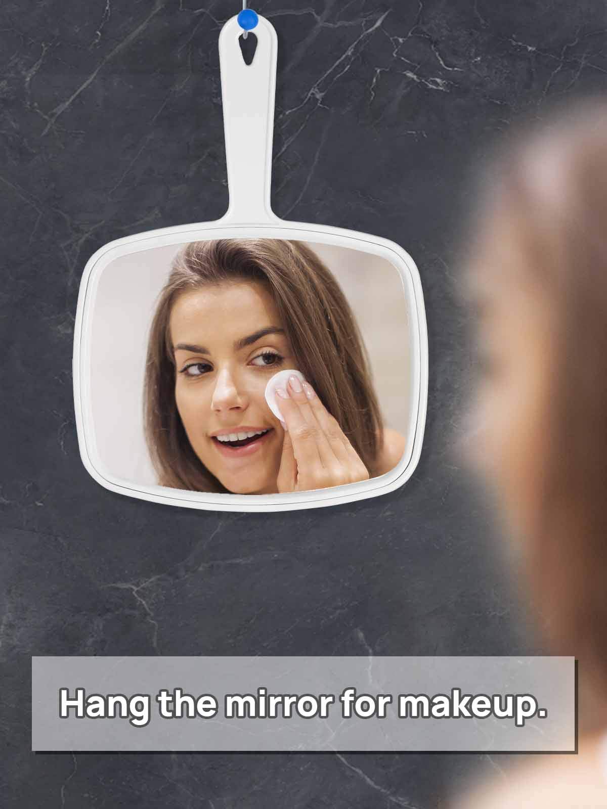 OMIRO Hand Mirror, Handheld Mirror with Handle, American White