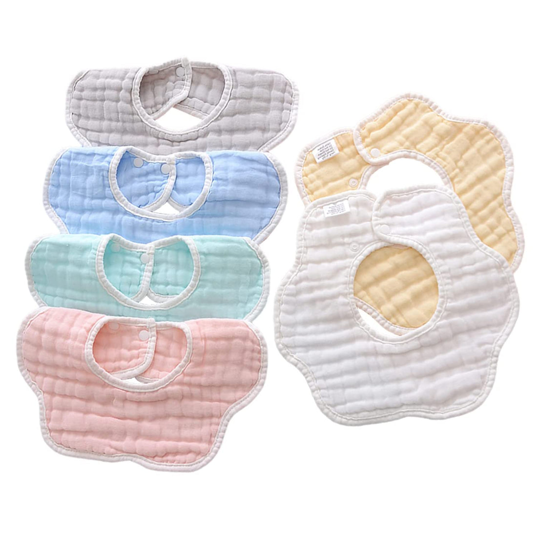 Baby Bibs Muslin Drool Teething Bibs Adjustable for Unisex Boys Girls Muslin Cotton Absorbent Soft Breathable Newborn