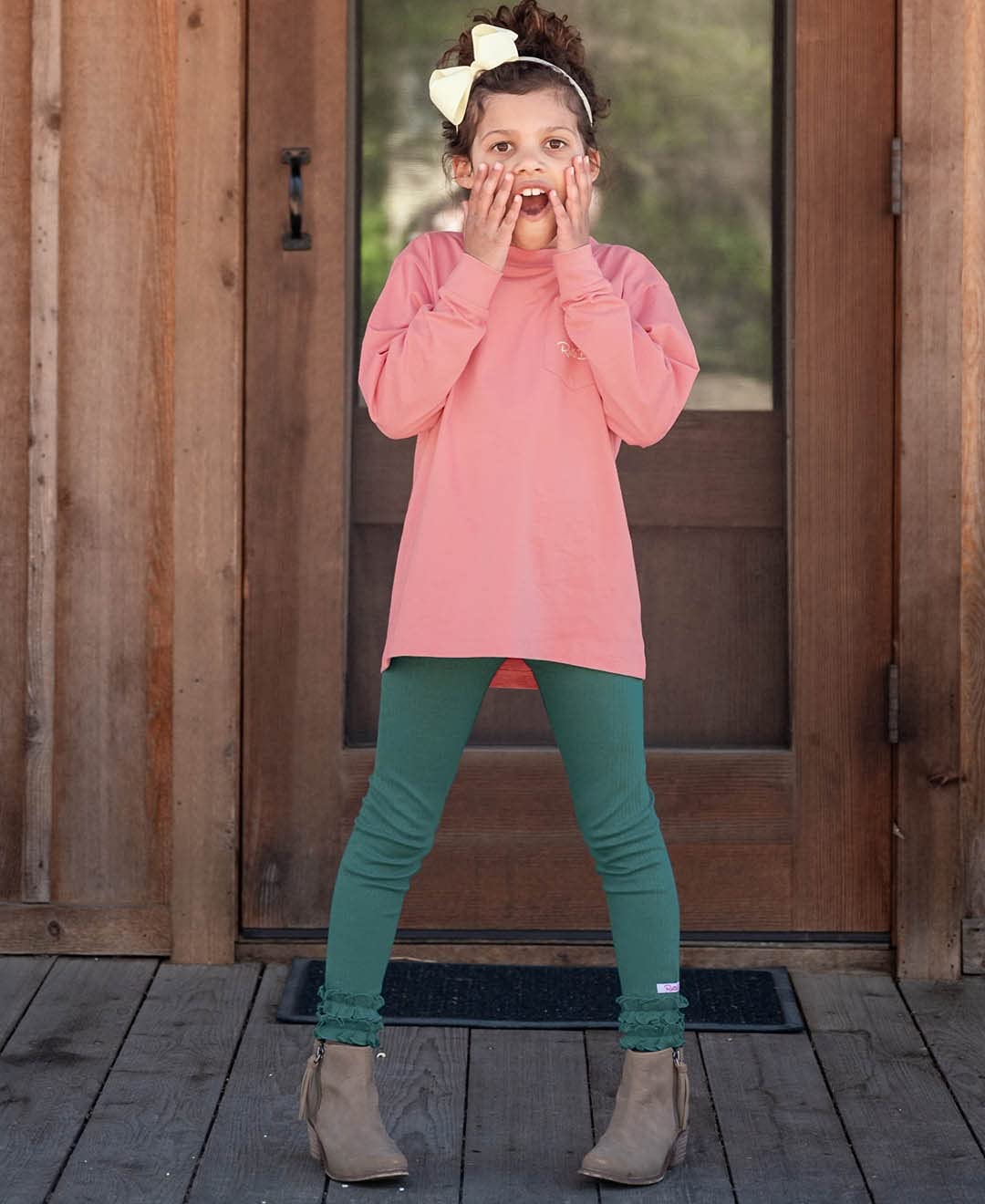 RuffleButts® Girls Ivory Bow Headband - One Size