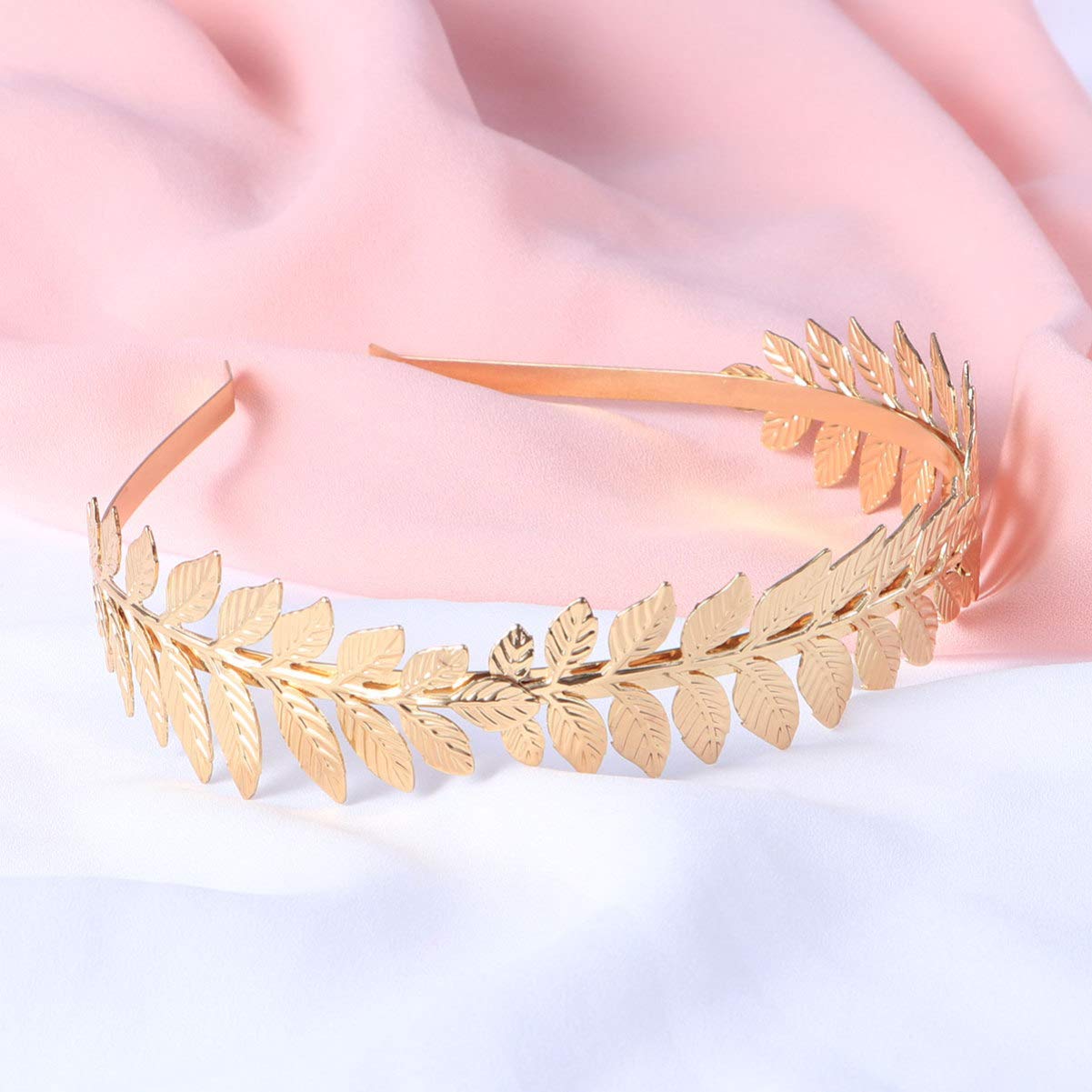 UEETEK Roman Goddess Headband Leaf Bridal Hairband Crown Gold
