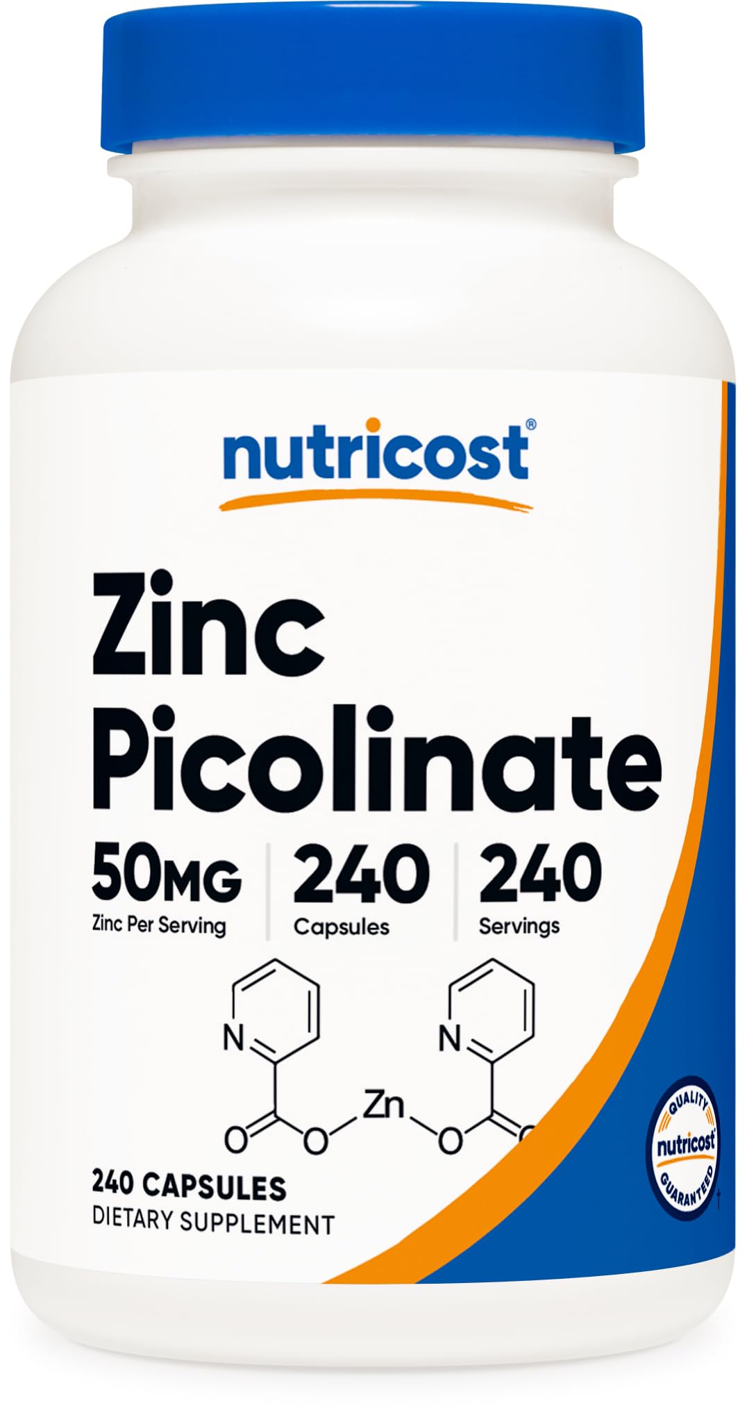 Nutricost Zinc Picolinate 50mg, 240 Vegetarian Capsules - Gluten Free and Non-GMO (240 Caps)
