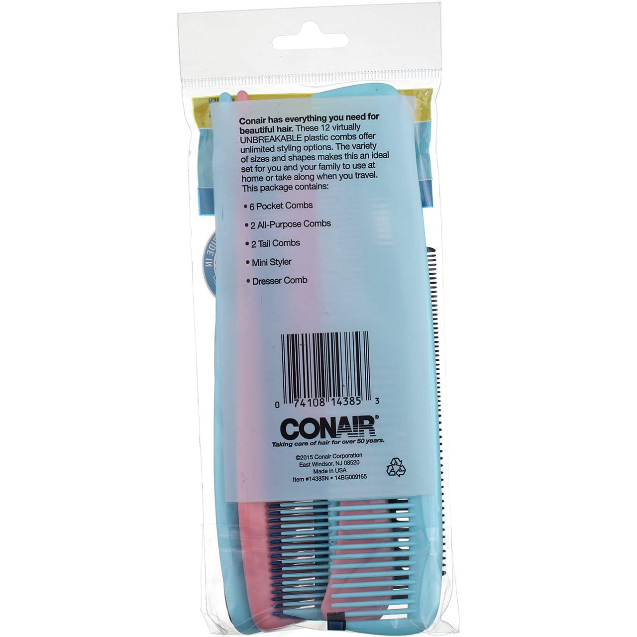 Conair -12 Pack Assorted Combs