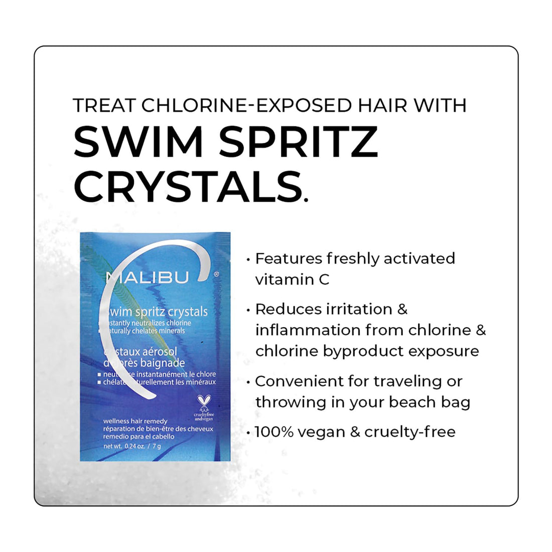 Malibu C Swim Spritz Crystals, 7 g.