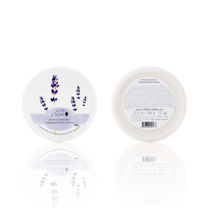 100% PURE French Lavender Whipped Body Butter, Body Lotion for Dry Skin, Made with Shea Butter, Cocoa Butter, Moisturizing Body Cream, Natural Lotion - 3.4 oz
