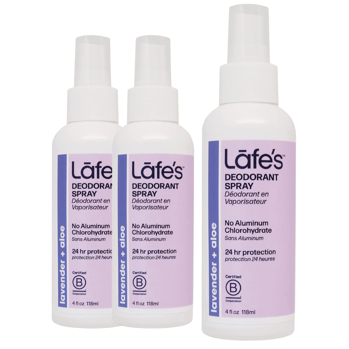 Lafe's Deodorant Spray, Lavender, 4 Ounce (3 Count)