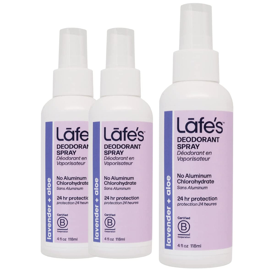 Lafe's Deodorant Spray, Lavender, 4 Ounce (3 Count)