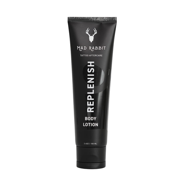 Mad Rabbit Replenish Tattoo Body Lotion - Fragrance-Free Lotion, Non-Greasy & Silicone-Free, Clean Ingredients, Lightweight for Daily Use (3.4 Fl Oz)