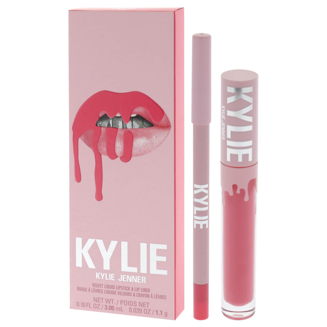 Velvet Lip Kit - 203 Party Girl by Kylie Cosmetics for Women - 2 Pc 0.10oz Velvet Liquid Lipstick, 0.039oz Lip Liner