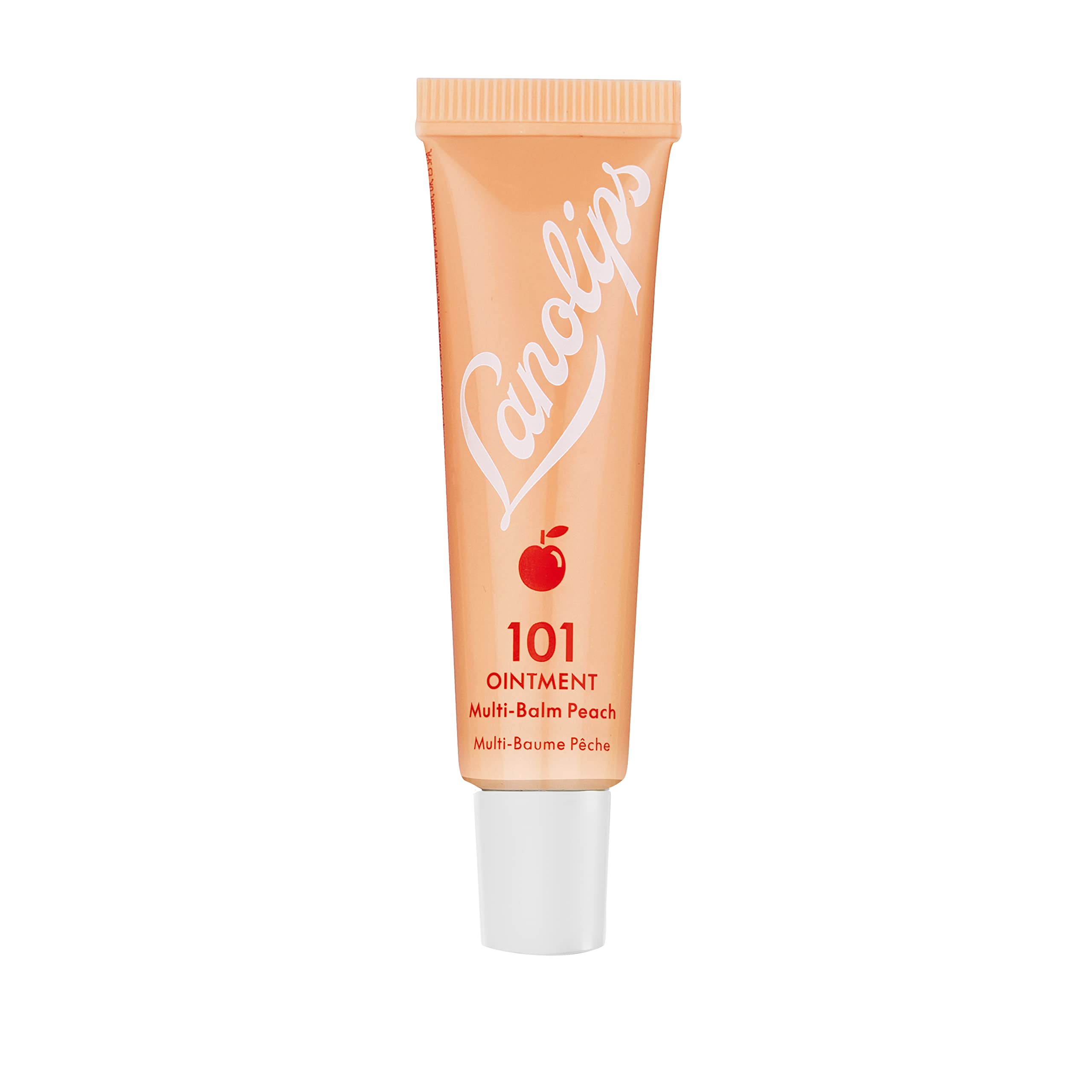 Lanolips 101 Ointment - Lanolin Lip Balm for Smooth, Hydrated & Healthy Lips - Multipurpose Ointment with Lanolin Oil for Dry Cuticles & More - Peach (0.52 oz)