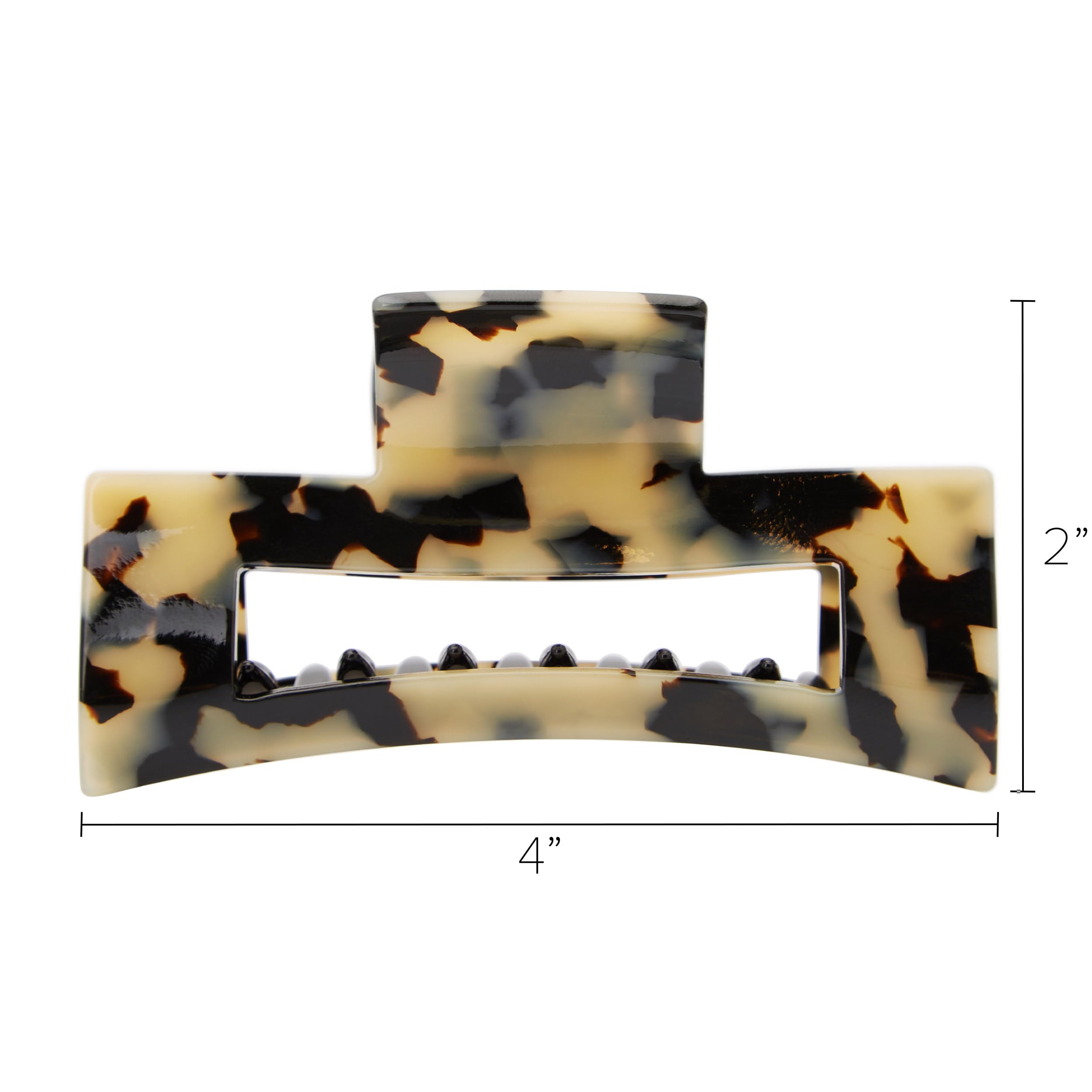 Ivory Tokyo : France Luxe Large Cutout Rectangle Jaw - Ivory Tokyo