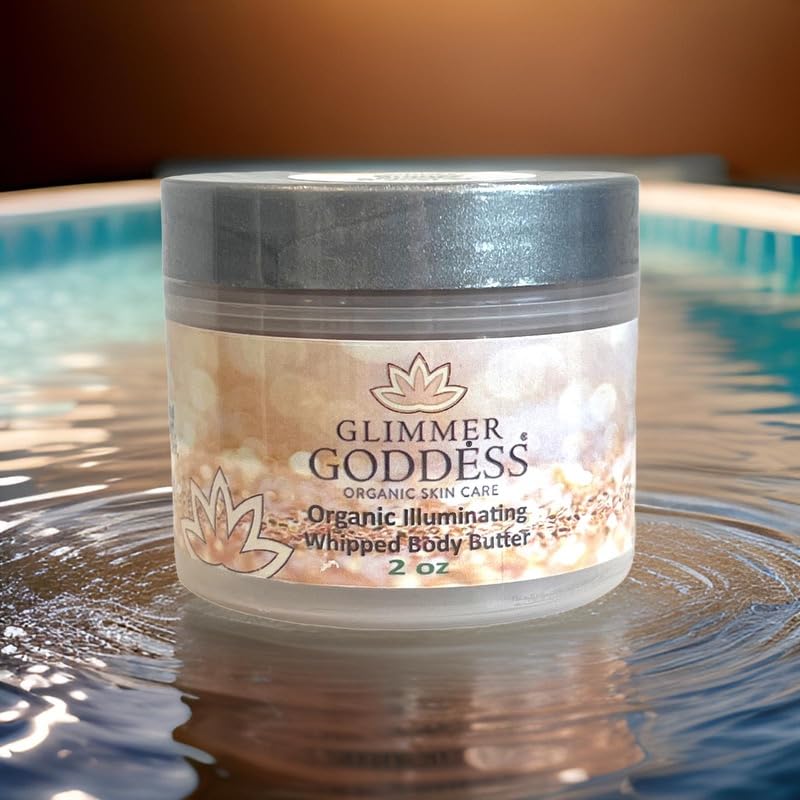 GLIMMER GODDESS Organic Shimmer Body Butter Travel Size 2 oz (Bronze Super Level 3) - Nourishing, Hydrating, Natural Glow - Vegan, Cruelty-Free, Paraben-Free