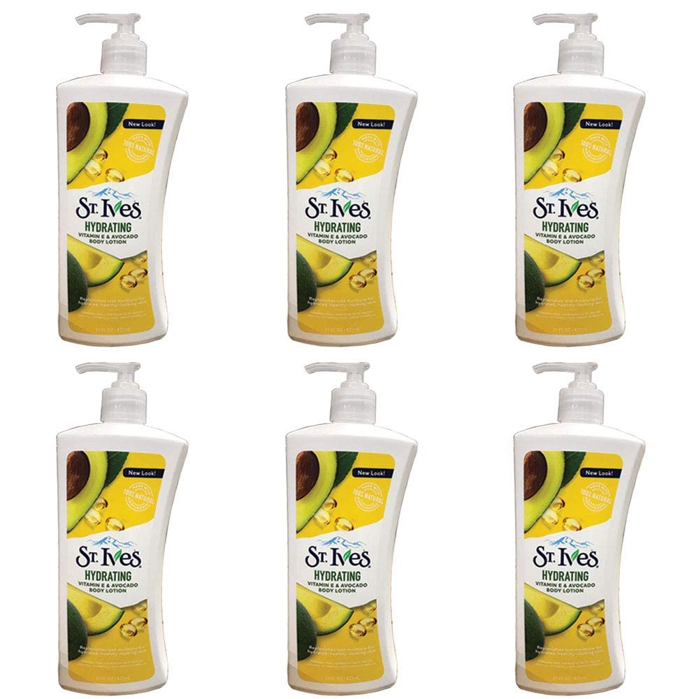St. Ives Daily Hydrating Vitamin E & Avovado Body Lotion 21 oz (Pack of 6)