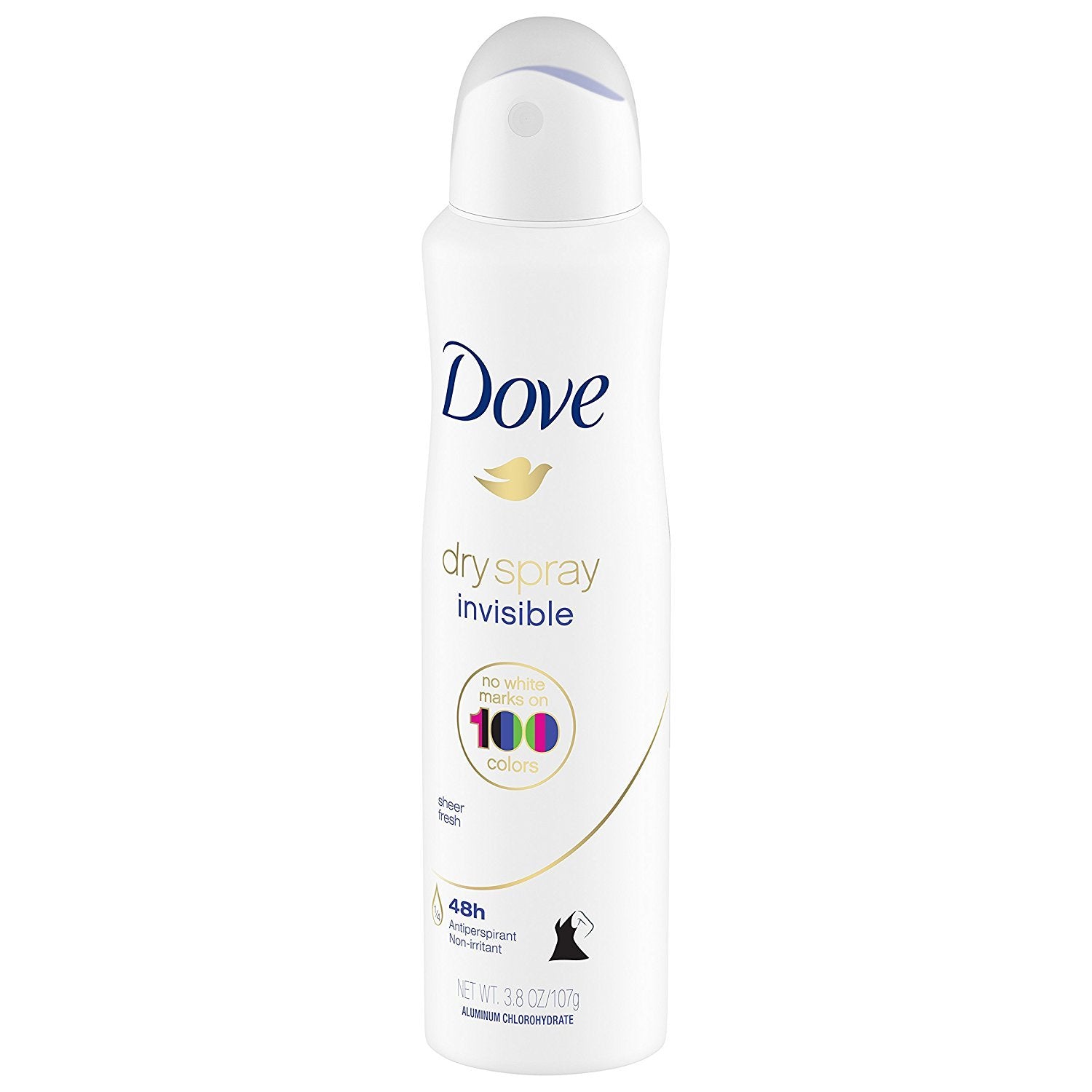 Dove Dry Spray Antiperspirant - Invisible - Sheer Fresh - Net Wt. 3.8 OZ (107 g) Per Can - Pack of 3 Cans