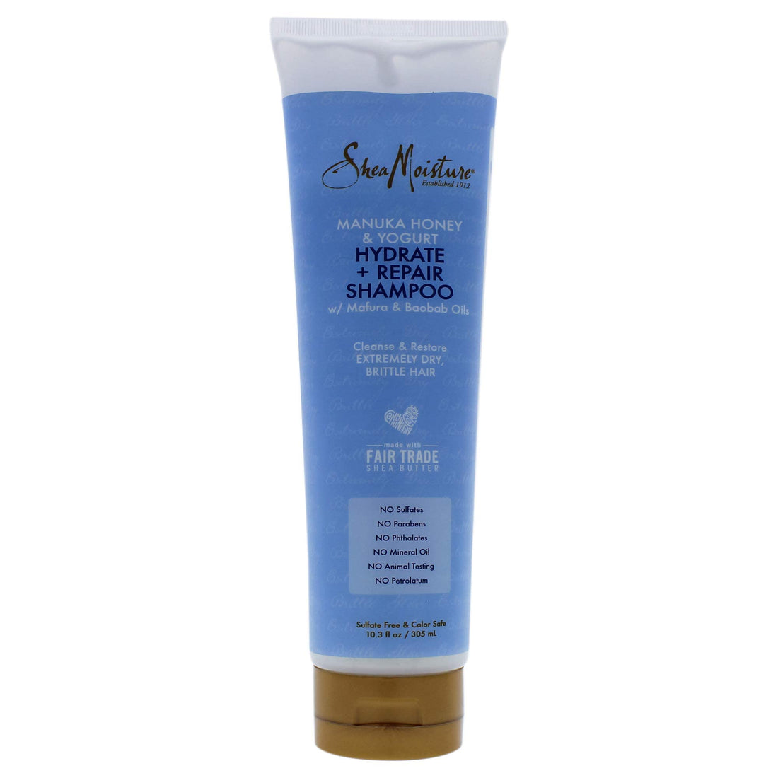 Shea Moisture Manuka Honey and Yogurt Hydrate Plus Repair Shampoo for Unisex, 10.3 Ounce