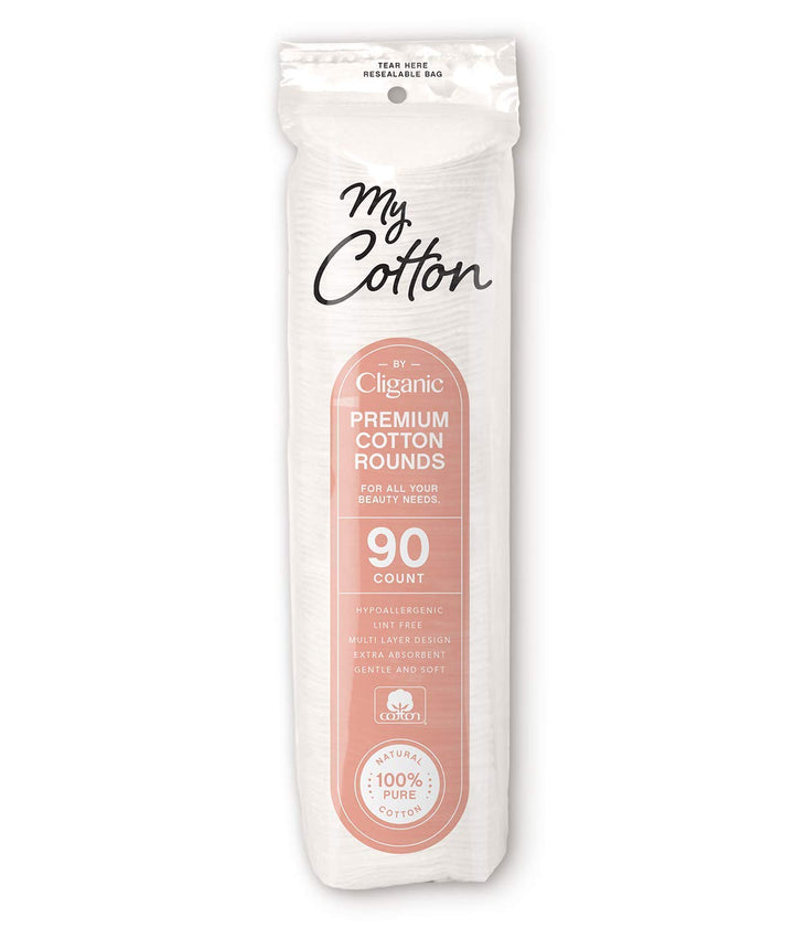 My Cotton Premium Cotton Rounds for Face (540 Count) | Makeup Remover Pads, Hypoallergenic, Lint-Free | 100% Pure Cotton
