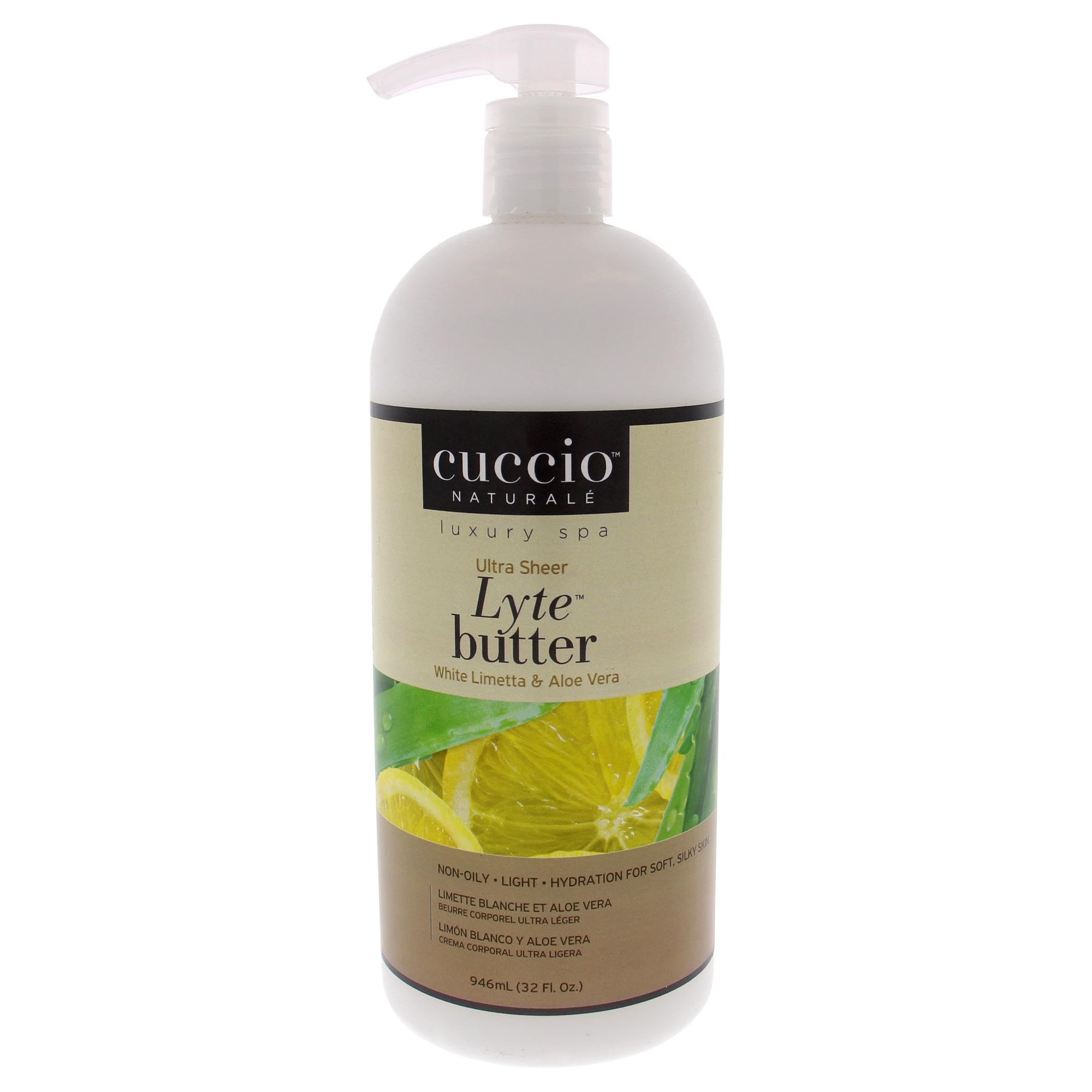 Cuccio - Ultra Sheer Lyte Butter - White Limetta and Aloe Vera - for Unisex - Body Butter - 32 oz