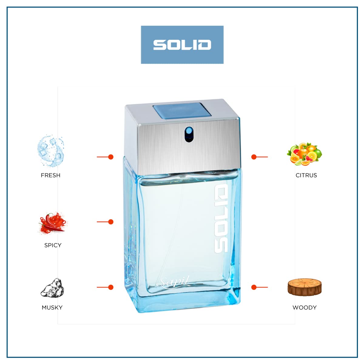 SAPIL Solid Perfume Eau De Toilette For Men, 100ml