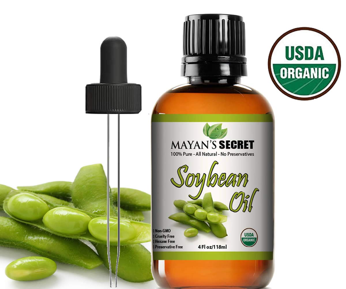 Mayan's Secret Pure, Cold Pressed USDA Certified Organic Soybean Oil for Skin, Hair, and Body - 4 fl oz