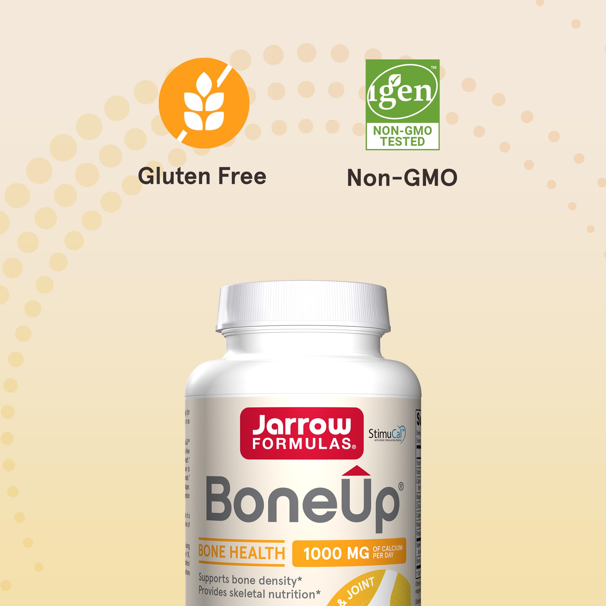 Jarrow Formulas BoneUp- 240 Capsules - 120 Servings - for Bone Support & Skeletal Nutrition - Includes Naturally Derived Vitamin D3, K2 (as MK-7) & 1000 mg Calcium - Gluten Free - Non-GMO, Pack of 12