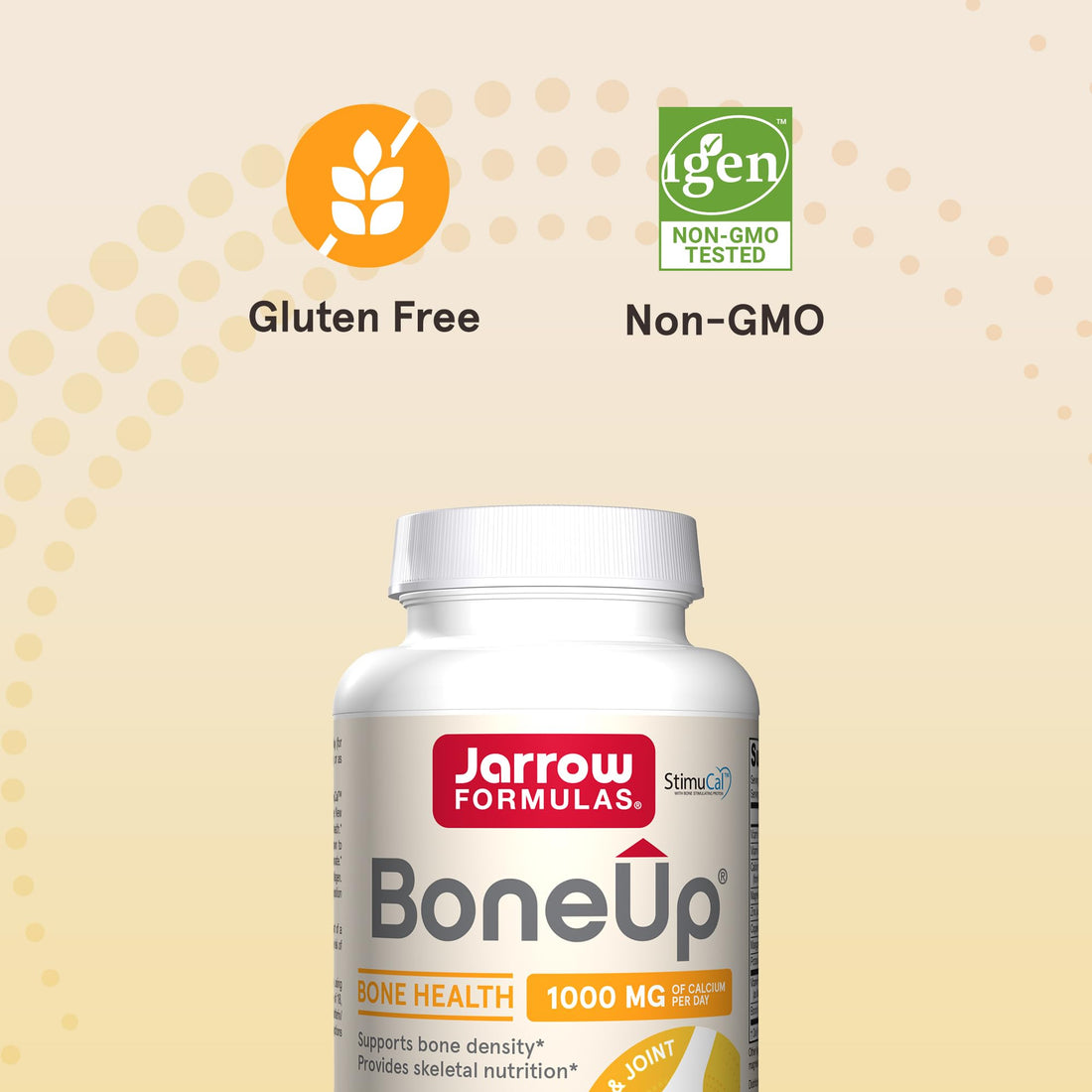 Jarrow Formulas BoneUp- 240 Capsules - 120 Servings - for Bone Support & Skeletal Nutrition - Includes Naturally Derived Vitamin D3, K2 (as MK-7) & 1000 mg Calcium - Gluten Free - Non-GMO, Pack of 12