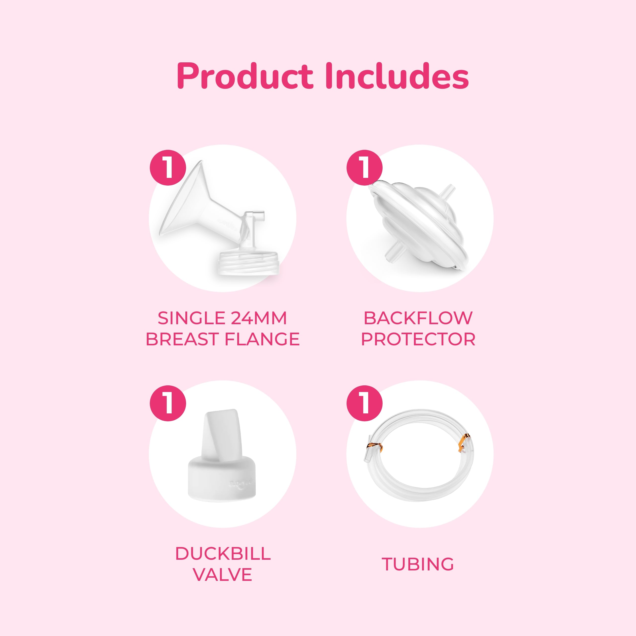 Spectra - Wide Breast Shield Set for Breast Milk Pumps - Medium 24mm