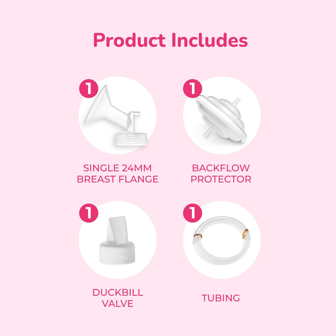 Spectra - Wide Breast Shield Set for Breast Milk Pumps - Medium 24mm