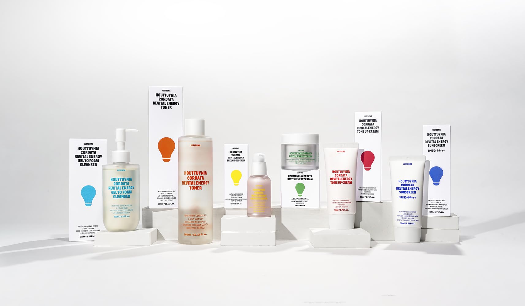 JUSTBEME Houttuynia Cordata Revital Energy Tone Up Cream/Instant Toning Effect – Evens Out Skin Tone - No Makeup Natural Look, Korean Skin Care (50ml / 1.76 fl oz)