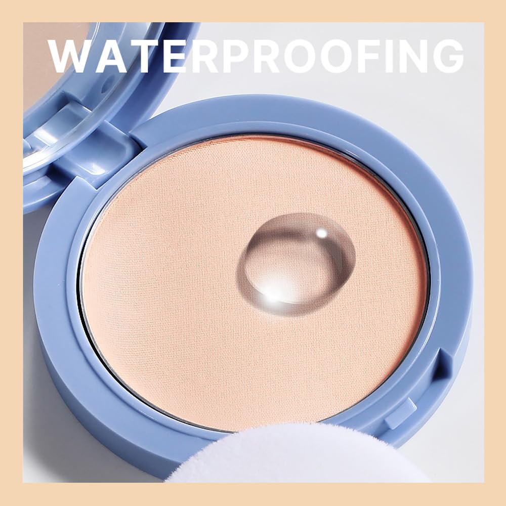 evpct Oil Control Pressed Face Powder, Get Smooth Flawless Fine Lines and Lightweight Finishing Foundation, Control Shine Long Lasting Waterproof Face Setting Powder Cosmetic, 20 Ivory