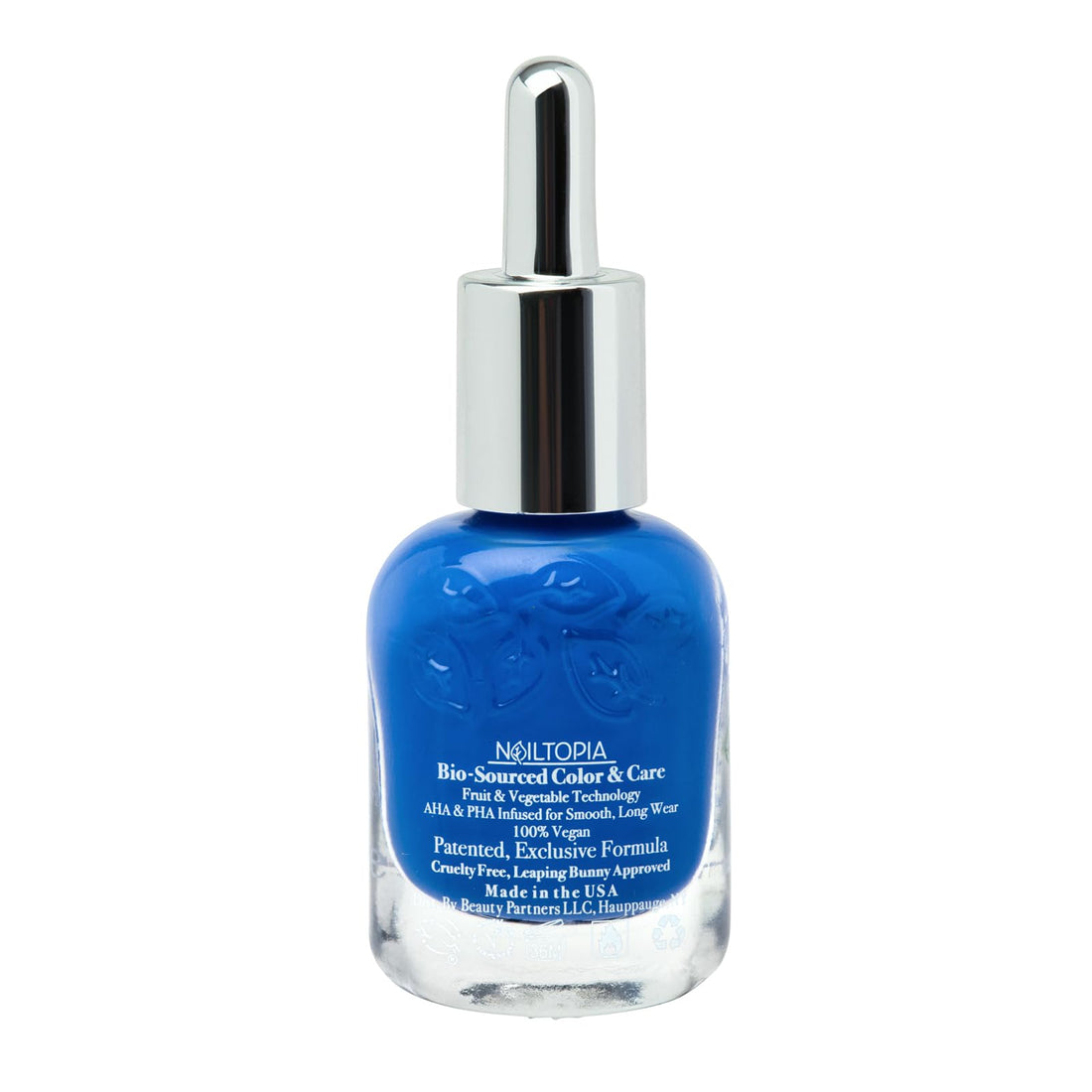 Nailtopia - Plant-Based Chip Free Nail Lacquer - Non Toxic, Bio-Sourced, Long-Lasting, Strengthening Polish - Indigo To Ibiza (Ocean Blue) - 0.41oz