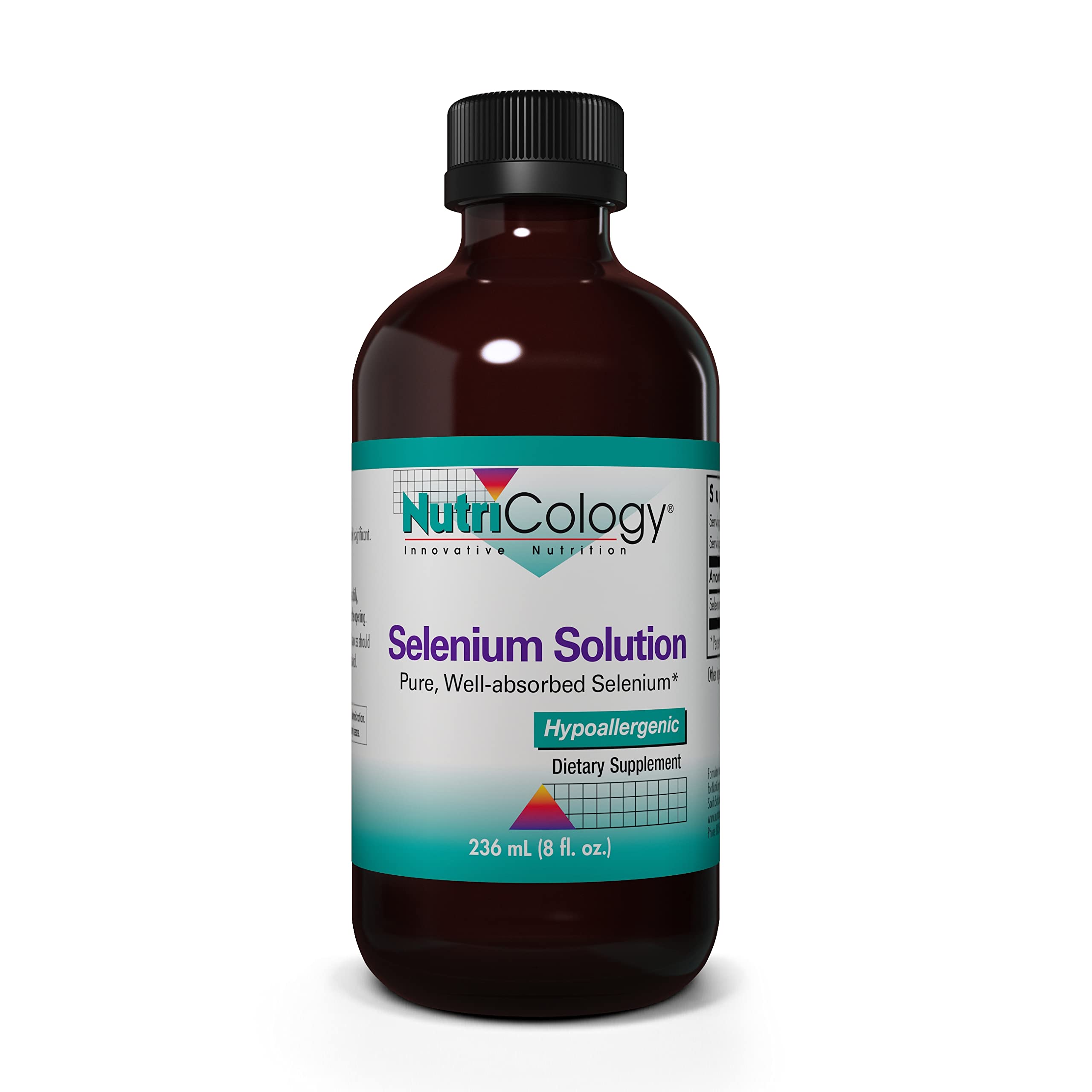 Nutricology Selenium Solution - Well-Absorbed Selenium Liquid, Pure Sodium Selenite, Thyroid Support, Antioxidants, 100 mcg Supplement, Hypoallergenic - 8 Fl Oz