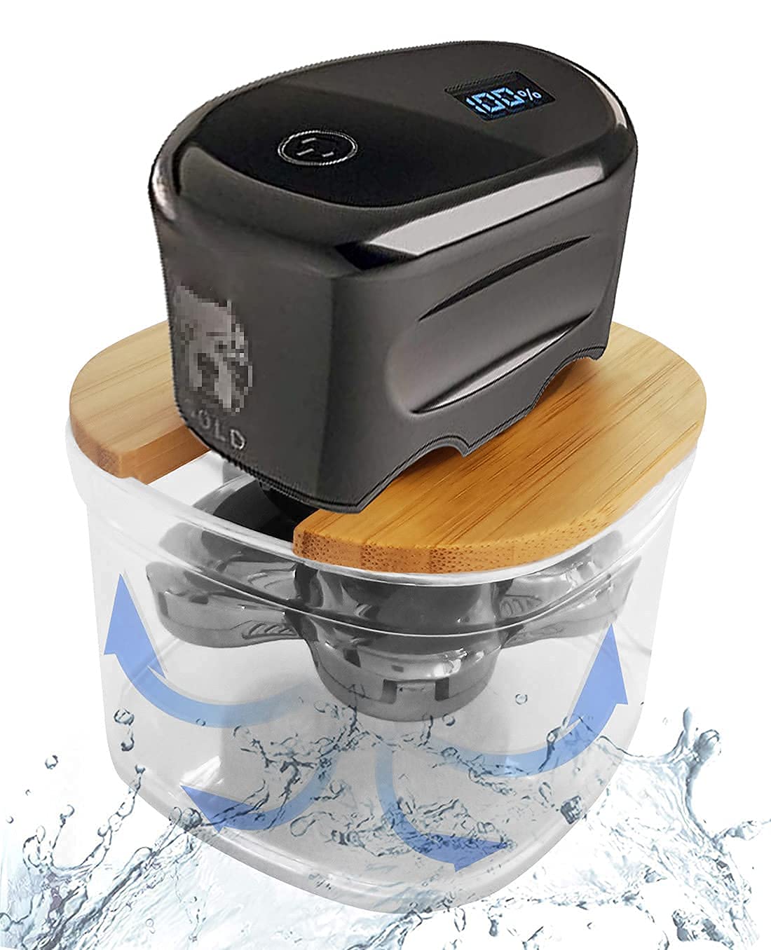 FitSand Bamboo Shaver Rinse Stand Compatible with Skull Shaver Pitbull Gold PRO Head and Face Shaver