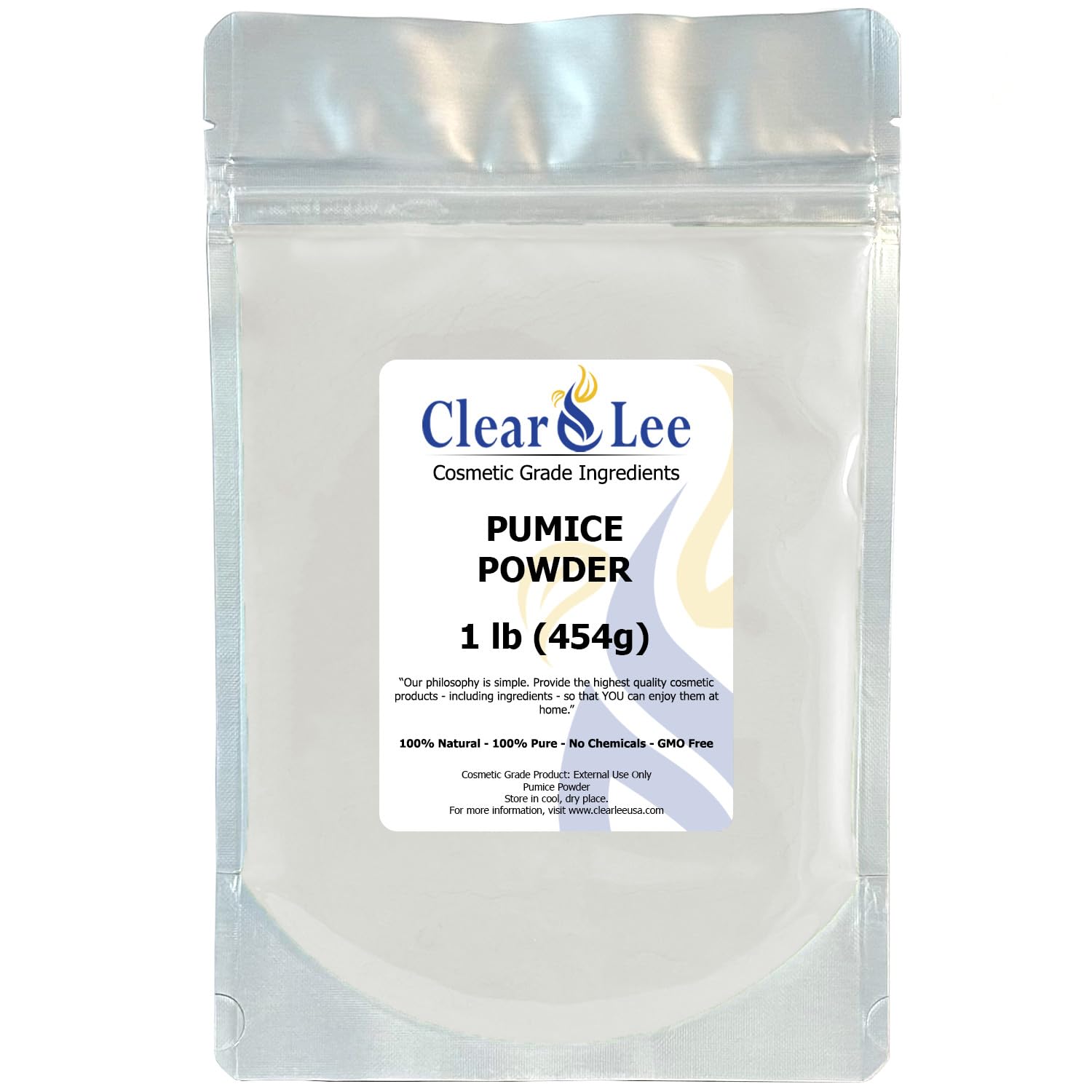 ClearLee Cosmetic Grade Pumice - 100% Pure Natural Grain/Powder - Great for Skin Exfoliation in DIY Soaps, Masks, Scrubs for Face, Body, Foot (1lb, Powder)