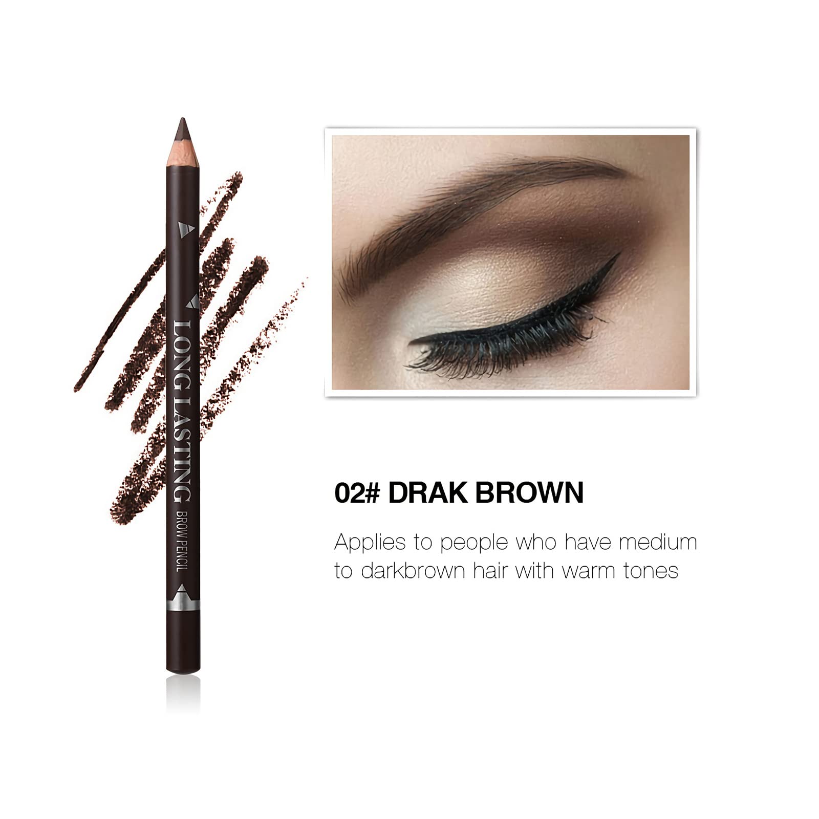 SUMEITANG 12 Pcs Dark Brown Eyebrow Pencil Eyeliner Makeup,Soft Textured,Easy to Color,Waterproof,Long Lasting Eyebrow Tint Pen for Fills in Sparse Areas and Gaps Create a Natural Eye Brow