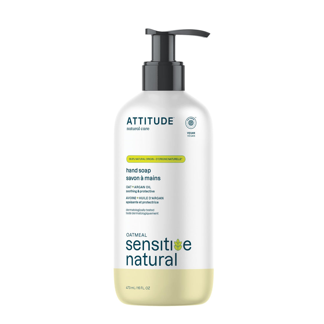 ATTITUDE Moisturizing Hand Soap for Sensitive Skin Dermatologisttested Hypoallergenic EWG Verified Vegan Crueltyfree Hand Wash Fl. Oz, Argan Oil, 16 Fl Oz (60412)
