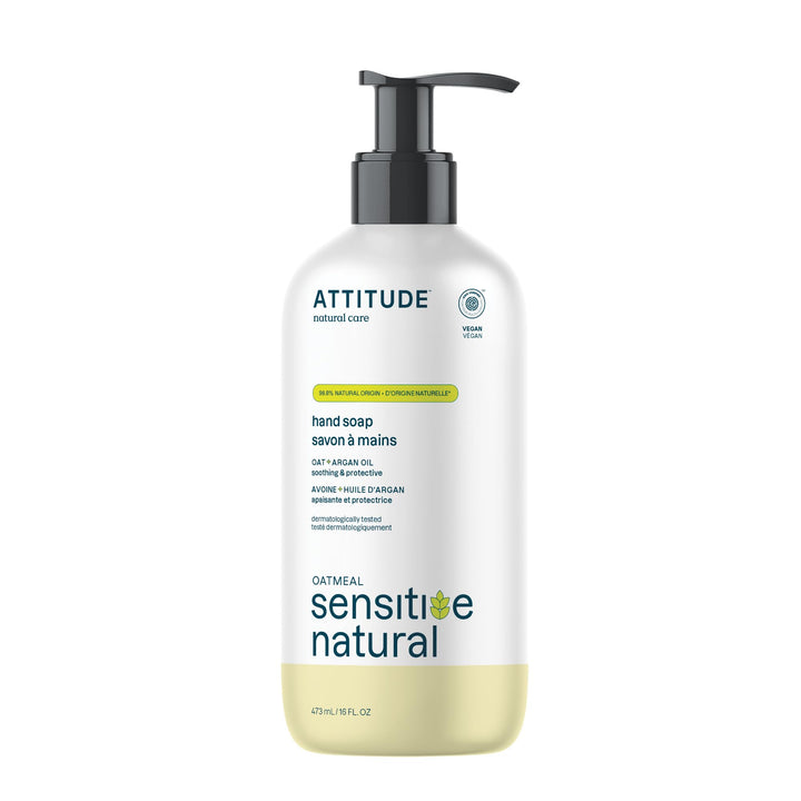 ATTITUDE Moisturizing Hand Soap for Sensitive Skin Dermatologisttested Hypoallergenic EWG Verified Vegan Crueltyfree Hand Wash Fl. Oz, Argan Oil, 16 Fl Oz (60412)