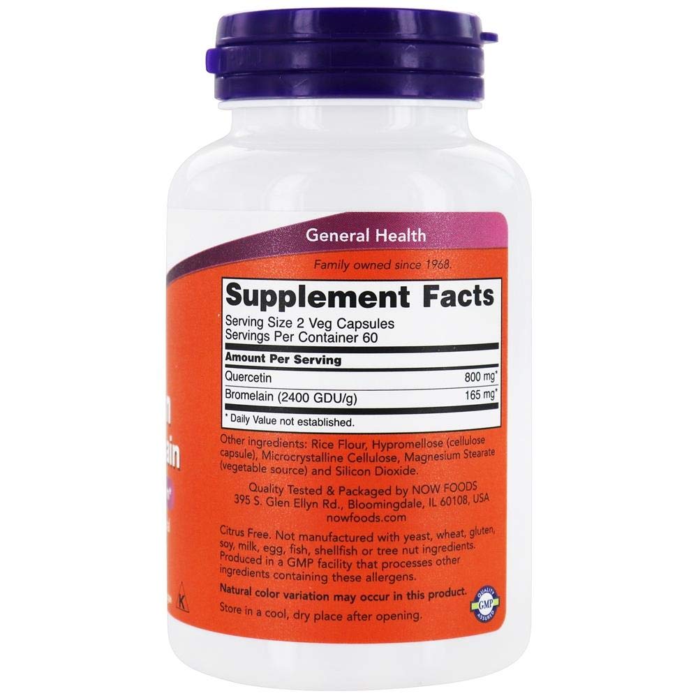 NOW Foods - Quercetin with Bromelain - 120 Vegetable Capsule(s)