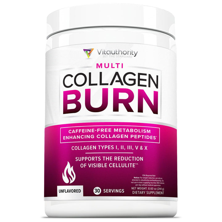 Hydrolyzed Collagen Powder for Weight Loss - Collagen Burn Ultimate Beauty Complex Multi Collagen Peptides Powder for Women with Types I II III V and X for Fat Burning Support - Unflavored